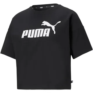 Puma Damen Crop Top ESS Cropped Logo Tee, Puma Black, M,