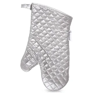 Silberner Ofenhandschuh aus Baumwolle, 30,5 cm
