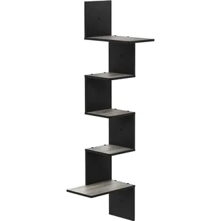 Furinno Modernes Eckregal 5 Ebenen 0 x 0 x 0 cm Schwarz