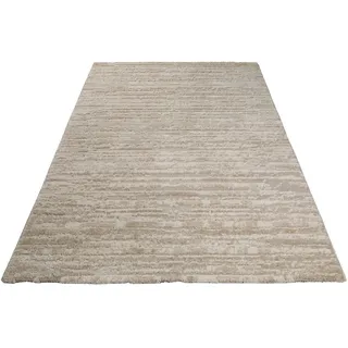 WECON HOME Peer Hochflorteppich 120 x 170 cm Beige/Weiß