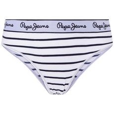 Pepe Jeans Damen Stripes Brazilian Bikini Style Underwear, Blue (Navy), XL