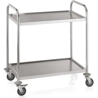 WAS Germany Servierwagen Edelstahl, 85 x 53 x 95 cm, 2 Etagen