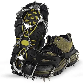 SHS-Yard Spikes für Schuhe GRÖßE 36-40 Schuhspikes, Schuhkrallen Steigeisen für Schuhe im Winter Steigeisen Grödel Eisspikes, Schuhkrallen mit Edelstahl Zähne Spikes Grödeln Klettern Bergsteigen Trekking