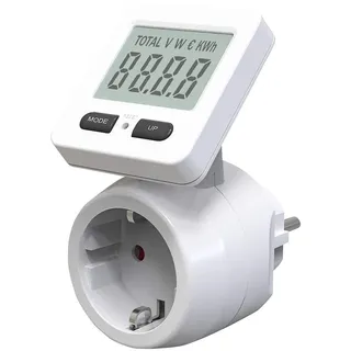 revolt Energiekostenmessgerät: Digitaler Energiekostenmesser mit 180° drehbarem Display, bis 3.680 W (Verbrauchsmesser, Steckdosenstromzähler, Strom)