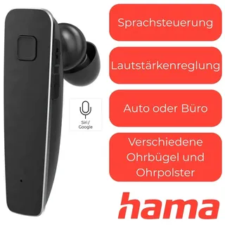 Hama MyVoice2100 (6 h, Kabellos), Kopfhörer, Schwarz