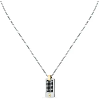 Maserati JM334AVD49 Halskette mit Anhänger Schwarz Edelstahl/Gold/Silber