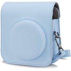 Cpano Kameratasche aus Kunstleder kompatibel mit der Instax Mini 12, mit verstellbarem Schultergurt und Zubehörtasche. (Blau)