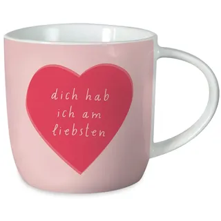 Grafik Werkstatt Kaffeetasse mit Spruch 300 ml Porzellan Tasse Dich hab ich am liebsten