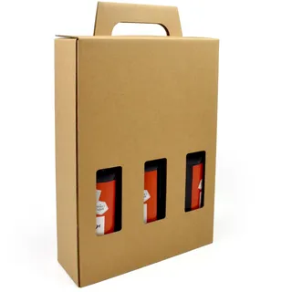 Evergreen Goods 330ml Bier Flaschenträger Box | Hält 3 Flaschen oder Dosen - 3 Display-Fenster | Durable Karton-Box für Bier, Ale, Apfelwein | Ideal für Home Brew, Geschenke, Partys und Anlässe (2X)
