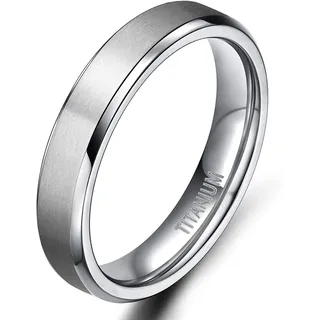 Zakk Damen Herren Ringe Titan Silber Matt Gebürstet Verlobungsring Partnerring Eheringe Trauringe 4mm 6mm 8mm 10 mm Breit