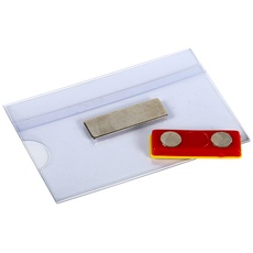 EUROPEL Kunststoff-Ausweishalter mit Magnetverschluss - Set zu 24 Stück - 90 x 55 mm - Ausweis- und Namensschildhalter - mit Magnet - mit Blanko-Einsteckschildern