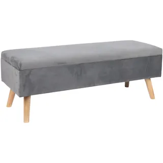 Relaxdays Sitzbank Truhenbank Dunkelgrau 110 x 40 x 40 cm