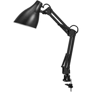 Klemmleuchte Metall Schwarz OSRAM E27 verstellbar h:40 cm Schreibtisch Büro