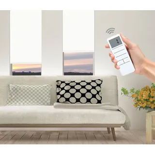 Good Life Elektrisches Rollo "Vau - SMART HOME" abdunkelnd energiesparend ohne Bohren mit Fernbedienung, weiß, weiß