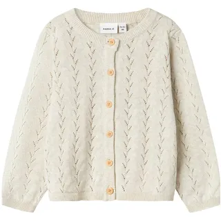 Name IT Mädchen Nmfbanni Ls Knit Card Noos Strickjacke, Peyote Melange, 92 EU