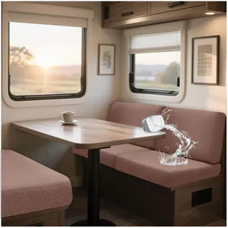 NNSMUN Bezüge Für Wohnwagenpolster Jacquard, rutschfeste Wohnmobil Sitzpolster Bezug Mit 2 Cord Wasserdichtes, Sofa Sitzkissenbezug Für Schonbezug Wohnwagen Polster (Coffee,L 150-190cm,W 65-95cm)
