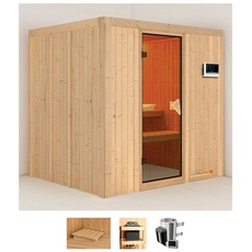 Bild Sauna »Dima«, (Set), 3,6-kW-Plug & Play Ofen mit externer Steuerung, beige