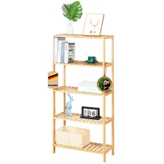 Bambus-Standregal Holzregal Bücherregal Büroregal Badregal Wohnregal Ohio