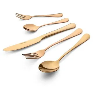 Echtwerk Besteckset , Kupferfarben , Metall , 30-teilig , ergonomischer Griff, rostfrei, lebensmittelecht , Besteck, Besteck-Sets