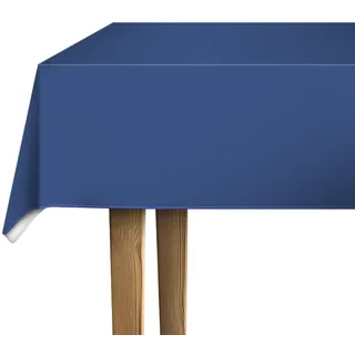 d-c-fix Wachstuchtischdecke Deep Blue 1,40 m rund PVC-frei | Tischtuch im Vintage-Stil für den Küchen-, Ess- oder Gartentisch – lebensmittelecht, abwaschbar & wasserdicht