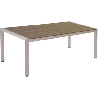 Beliani Gartentisch 180 x 90 x 76 cm Braun/Silber