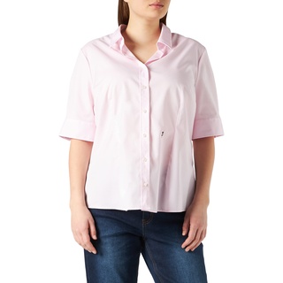 Seidensticker Damen City Bluse Kurzarm Slim Fit Uni Bügelfrei Hemden, Rosa, 40 EU