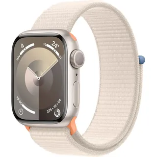 Apple Watch Series 9 GPS 41 mm Aluminiumgehäuse polarstern, Sport Loop polarstern One Size