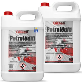 GiDeli Petroleum 2x 5L Klar - Hochreiner Brennstoff für Petroleumlampen, Öllampen, Laternen, Fackeln & Camping - Lampenöl gerucharm - Made in EU