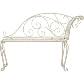 vidaXL Garten-Chaiselongue 128 cm Metall Antik Weiß - Weiß