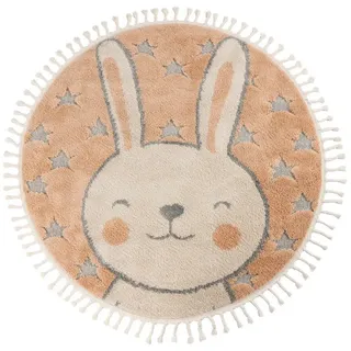Obsession Kinderteppich , Multicolor , Textil , Hase , rund , für Fußbodenheizung geeignet , Teppiche und Böden, Teppiche, Kinderteppiche