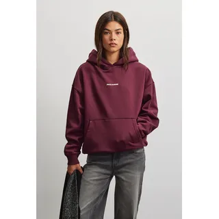 PEGADOR Kapuzensweatshirt "ATNA LOGO OVERSIZED HOODIE", Baumwollmischung, oversize, washed dunkelrot cream