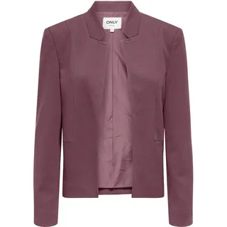 Kurzblazer ONLY "ONLEMILLIA LIFE L/S OPEN BLAZER CC TLR", Damen, Gr. 40, rose braun, Web, Obermaterial: 74% Polyester, 22% Viskose, 4% Elasthan, unifarben, regular fit normal, Blazer Kurzblazer, mit Stehkragen, Topseller
