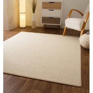 Steffensmeier Designer Teppich Modern Berber Sydney in Creme, Wollsiegel Qualität, Größe: 80x160 cm