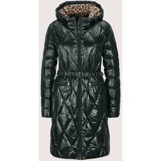 Steppjacke MADELEINE "Steppmantel Elegante Winterjacke mit Rauten-Stepp", Damen, Gr. 44, schwarz, Obermaterial: 100% Polyamid PA., Modern, Jacken Steppjacke, Kaputze, Leo-Futter, Gürtel