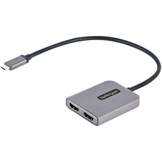 Bild von StarTech.com USB-C auf Dual HDMI Adapter, USB Typ-C Multi-Monitor MST Hub, Dual 4K 60Hz HDMI Laptop Display Extender / Splitter, HDR, extra langes integriertes Kabel, nur Windows (MST14CD122HD)