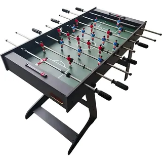 Relaxdays Kickertisch MDF Kunststoff Eisen Dunkelbraun Grün Klappbar Rutschfest 78 cm x 122 cm x 61 cm 13,2 kg