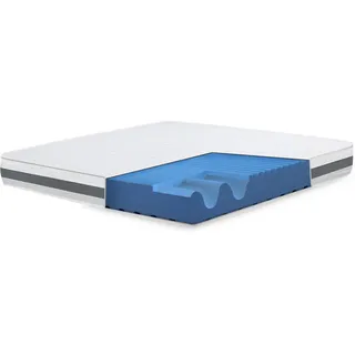 The White Stone Doppelmatratze King Size 190x220 Basic, Antibakteriell, Anti-Milben, Anti-Allergie.| Höhe 20 cm | Italy - Weiß