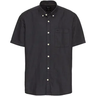 camel active Herren Kurzarmhemd aus einem Baumwoll-Leinenmix Dunkelblau, Menswear-L