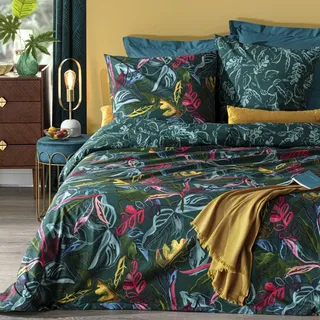 Bettwäsche-Set SELVA, 240 x 220 + 65 x 65 cm, Baumwolle - Bunt