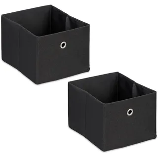 Relaxdays Aufbewahrungsbox 20,5 x 25,5 x 16 cm 2-tlg. schwarz