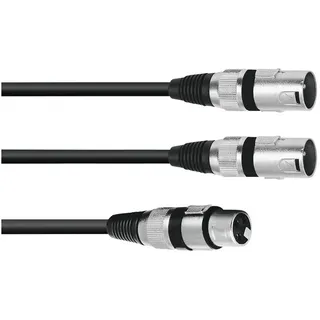 Omnitronic Adapterkabel XLR(F)/2xXLR(M) 3m sw
