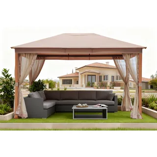 Pavillon KONIFERA "Sevilla", weiß, neutral, B/H/T: 398cm x 264cm x 298cm, Pavillons, Pavillon, verschiedene Größen