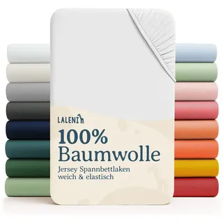 Laleni Jersey Spannbettlaken Baby - Oeko-TEX zertifiziertes 70x140 Bettlaken fr Kinderbett - Kinderbettwsche aus 100% Baumwolle in Wei