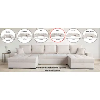 Wohnlandschaft OTTO HOME "Home System U-Form, von B: 269-352 cm wählbar, 6 Varianten zur Auswahl", anthrazit, H:41cm T:161cm, 100%Polyester, Sofas, Wohnlandschaft, mit Bettfunktion, Bettkasten & Zierkissen, Federkern