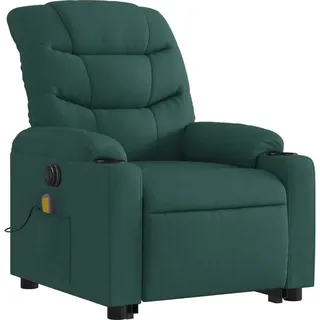 vidaXL Massagesessel mit Aufstehhilfe Polyester 93 x 99,5 x 0 cm Dunkelgrün elektrisch