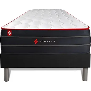 Matratzen- und Lattenrost-Set 90x190 cm - Boost - Schwarz