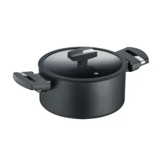 Berndes Kochtopf mit Deckel, Aluminium, 2 Griffe, Nachhaltiger Topf aus 64 100 % recycelten Aluminiumdosen, Durchmesser: 24 cm