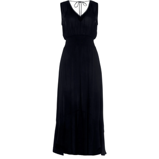 Maxikleid S.OLIVER, Damen, Gr. 40, N-Gr, schwarz, Crêpe, Obermaterial: 100% Viskose, unifarben, figurumspielend knöchellang, V-Ausschnitt, Kleider Maxikleid, aus gekreppter Viskose zum Binden im Nacken, Sommerkleid, Strandkleid, Topseller
