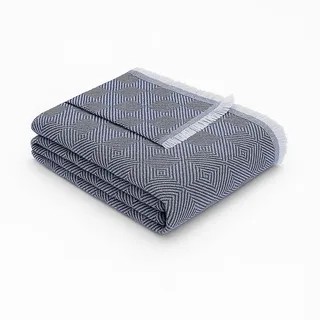 Textil-home Bettüberwurf, Mehrzweck/Plaid 180 x 285cm Dante - Eignet Sich als Sofaüberwurf und auch als Tagesdecke. Farbe Blau
