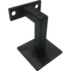 Bild Handlaufträger mit Schraubbefestigung, Handlaufhalter Wandabstand 78 mm, Handlauf Halterung Eisen verzinkt schwarz